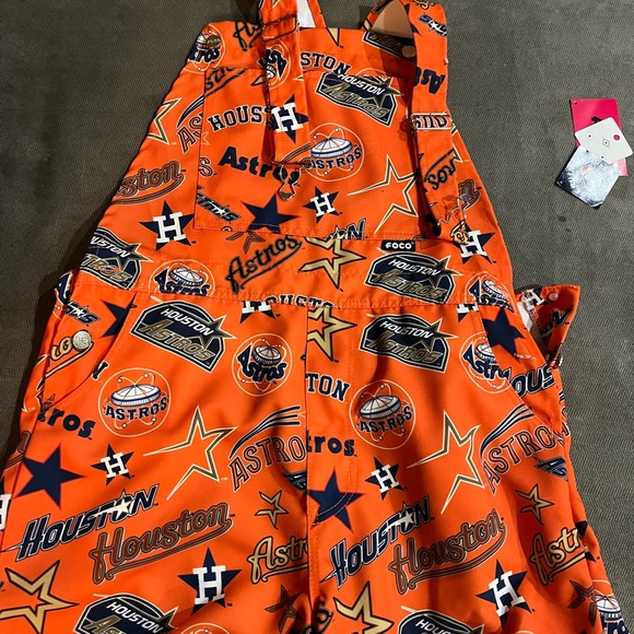 Houston Astros Women's Orange Overalls - Picture 1 of 3